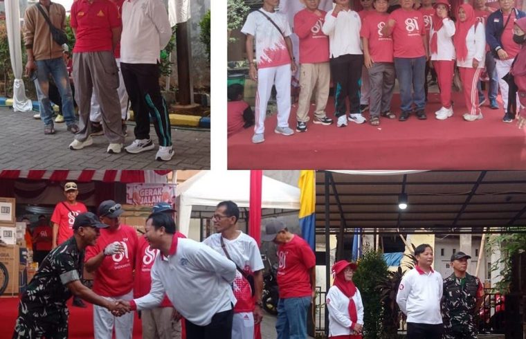 GYS mengikuti jalan santai bersama masyarakat Kelurahan Parung Serab dalam rangka HUT RI ke-81